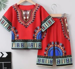 Kids Costumes to Hire - Traditional Ethnic Boy  RED  Top & Pants - 6 years